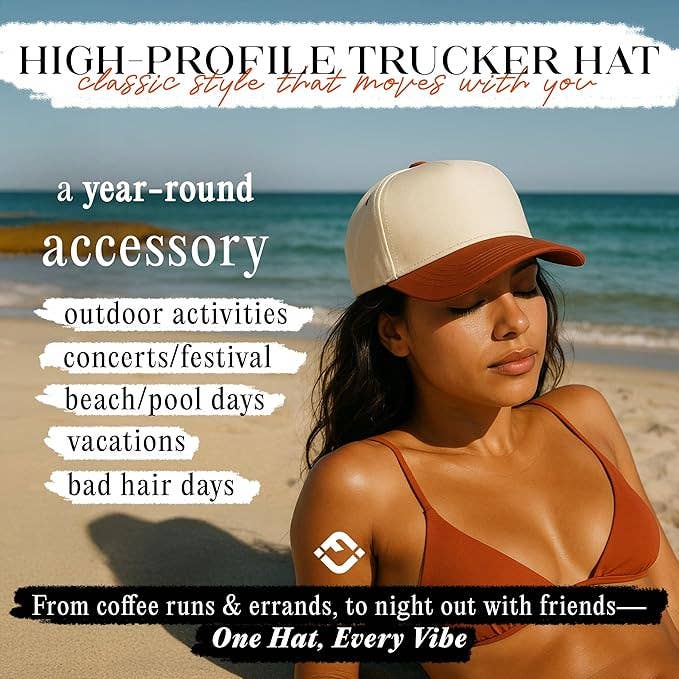 Funky Junque - Wholesale Baseball Cap - Unisex - Two Tone Vintage Snapback Hat - Rust/Beige3