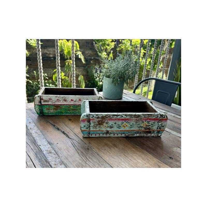 Paloma Black (Casa Natura Design, S.L.) – wholesale Planter box – Set Of 2 Traditional Old Indian Brick Molds With Retro Hand2