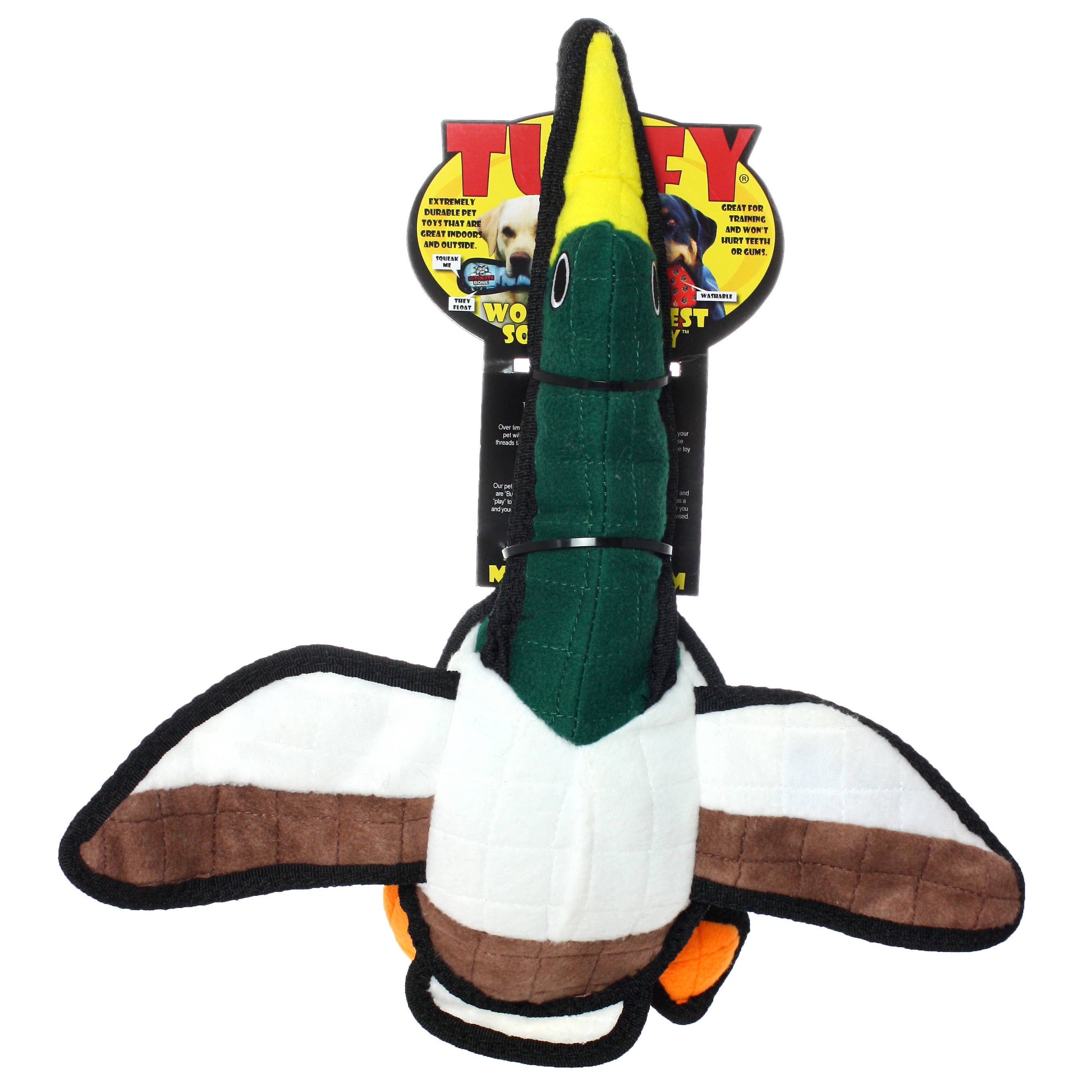 Tuffy Dog Toys - VIP Products - Venta al por mayor Juguete de goma - Perros - Juguete para perros Tuffy Barnyard Duck, duradero, resistente y chirriante7
