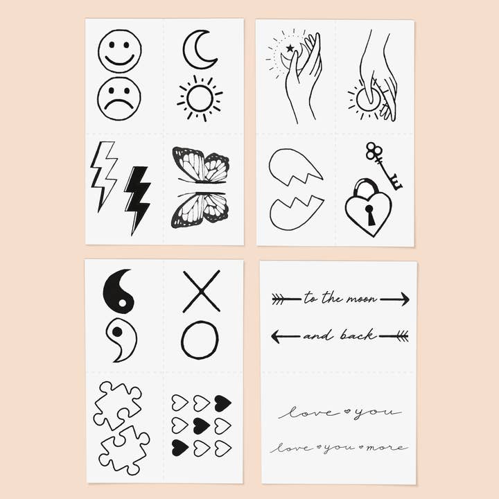 INKED by Dani - Wholesale Temporary tattoo - Two of A Kind Temporary Tattoo Pack13