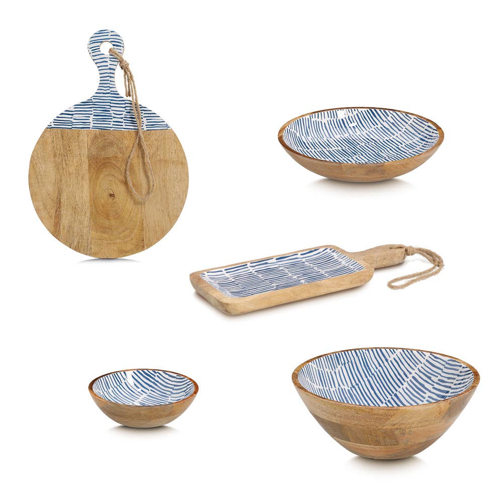 Serving board, mango wood, blue for wholesale on Faire4