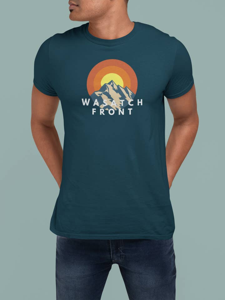 Wasatch Front Tee for wholesale by Wander West Threads