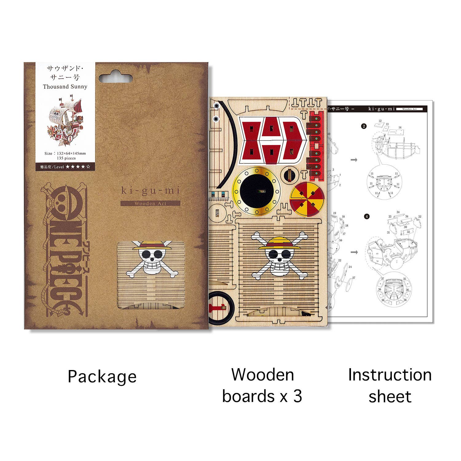 Magnote - Wholesale DIY Craft Kit - wa-gu-mi One Piece Thousand Sunny Ship Model Wooden 3D Puzzl1