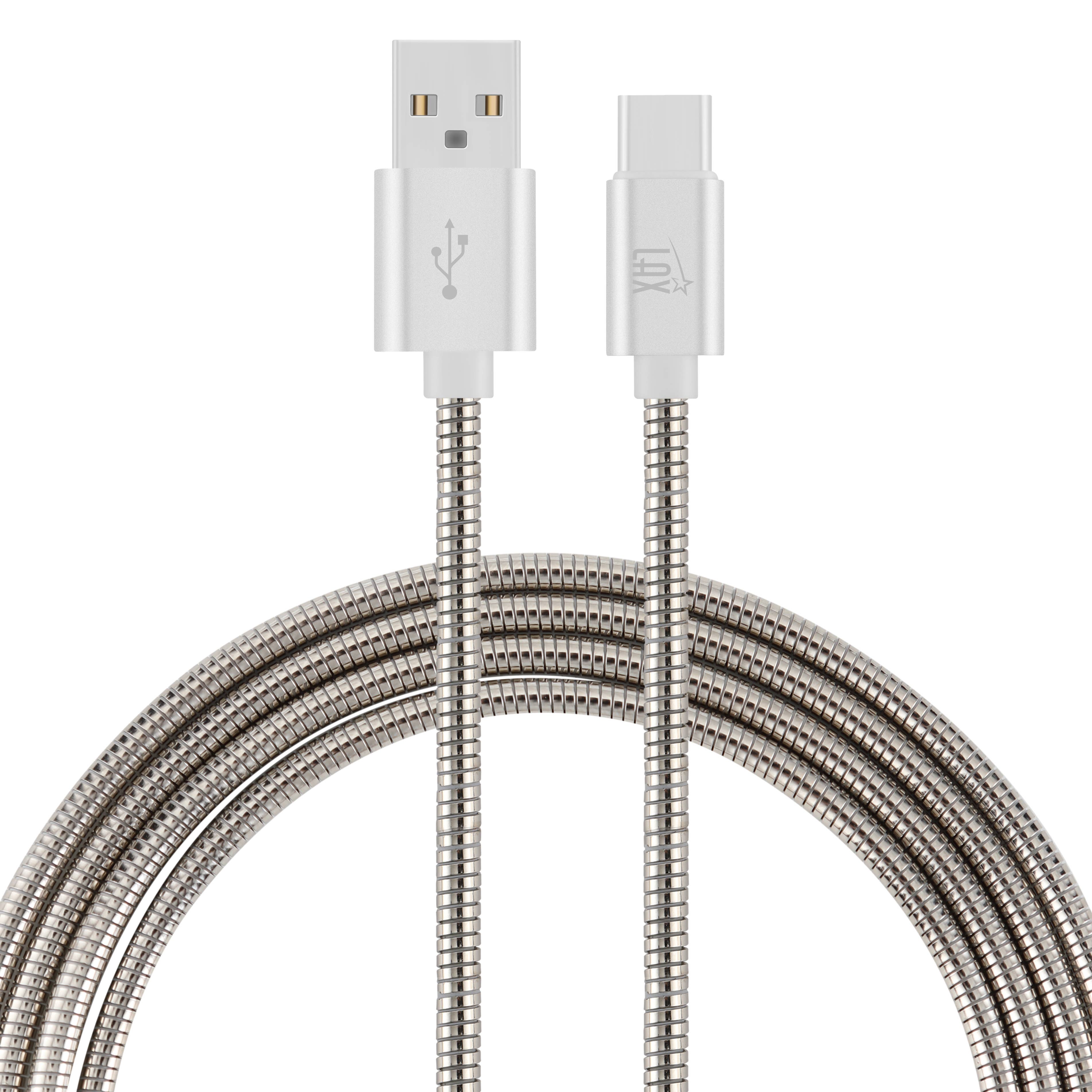 LAX Gadgets - Vente Câble de charge - Câbles maillés USB-A vers USB-C à chargement rapide, 4 pieds, emballage de vente au détail2