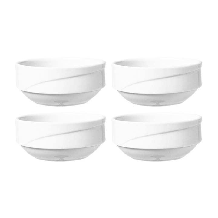 Porcelain X-tanbul dia.4.75" h:2" 13 oz. Round White Porcelain Bowl (Set of 4) for wholesale by TURGLA HOME