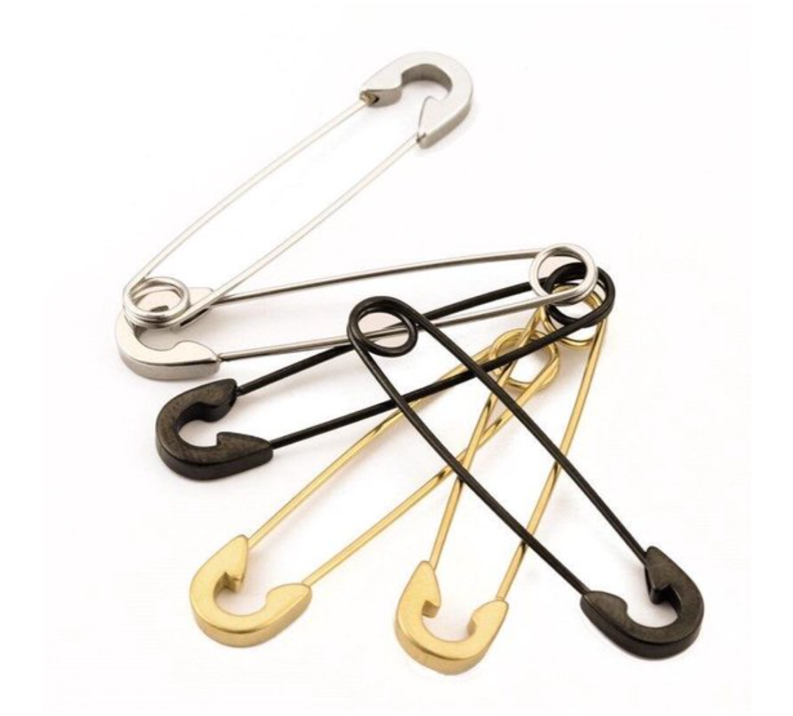 Emilie collection - Wholesale Dangle Earrings - Safety pin earrings silver1