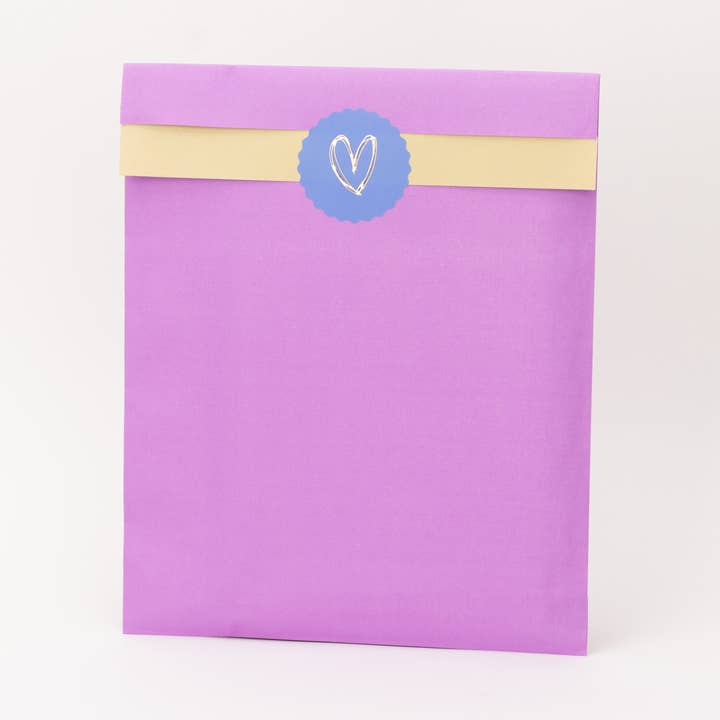 XL sacchetti di carta kraft lilla / giallo per la vendita all'ingrosso da parte di liebevoll verpackt