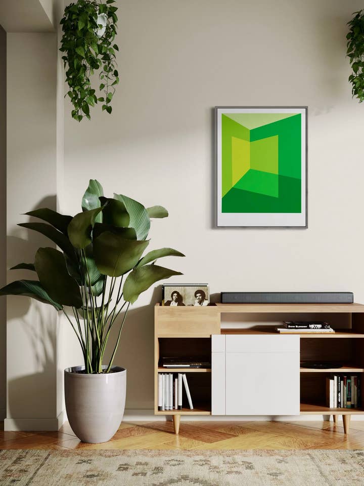 LIGHT CORNER: GREEN Framed Art Print by Holly McWhorter for wholesale by HOLLY MCWHORTER