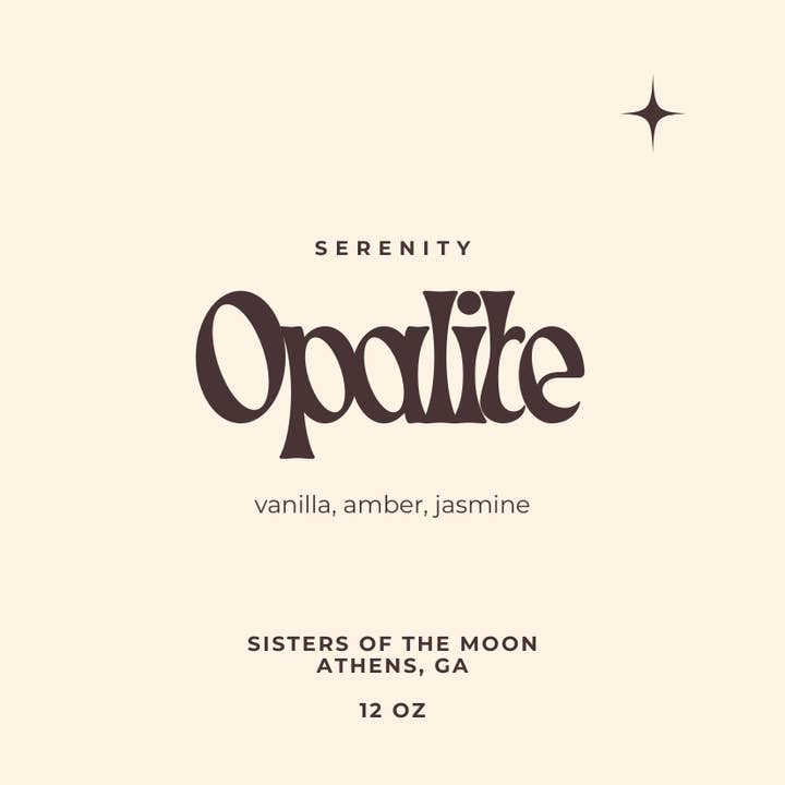Bougie d'Intention en Opalite pour la Sérénité pour la vente par Sisters Of The Moon