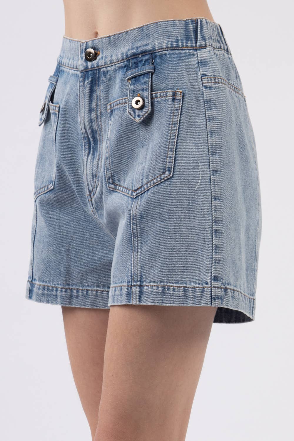 VERY J - Vente Short – femme - Short en jean délavé taille haute style Y2K12