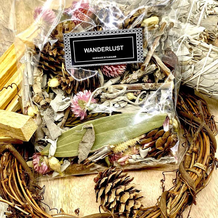Sunsum Intentional Living - Wholesale Potpourri - Wanderlust, Wildflower & Sage, Naturally Scented, Loose Dried Flowers, Flower Confetti, Potpourri, 2 oz1