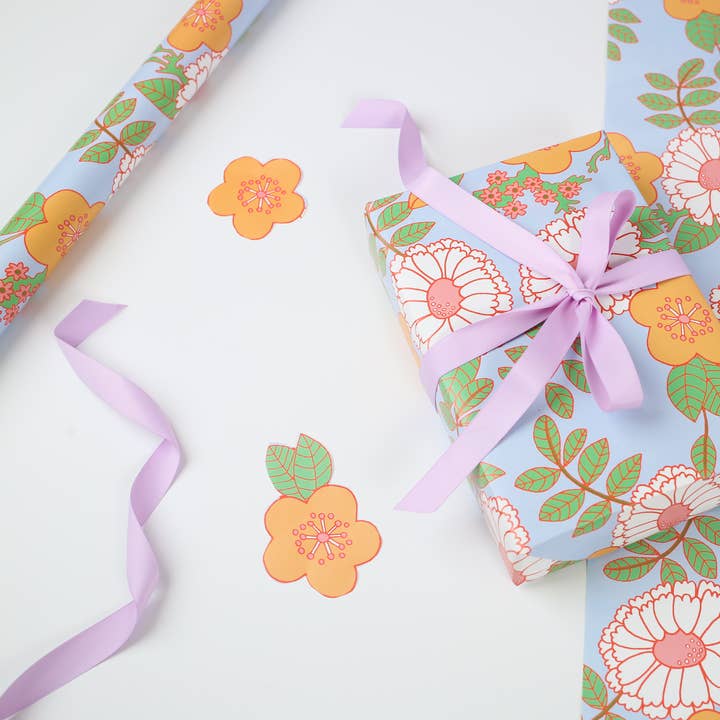 Chilled Floral Gift Wrap | Wrapping Paper Sheets for wholesale by You've Got Pen On Your Face
