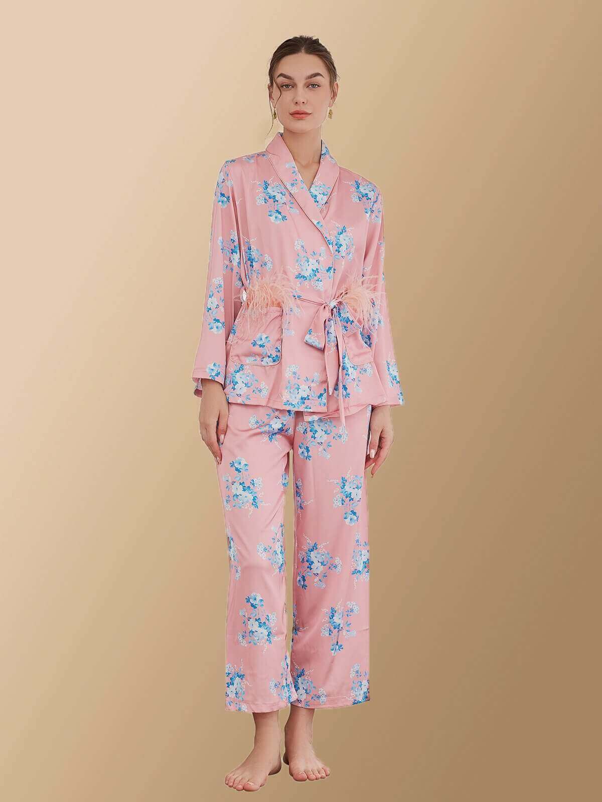 rose Ensemble de Pyjama à Fleurs 2 Pièces en vente sur Faire0