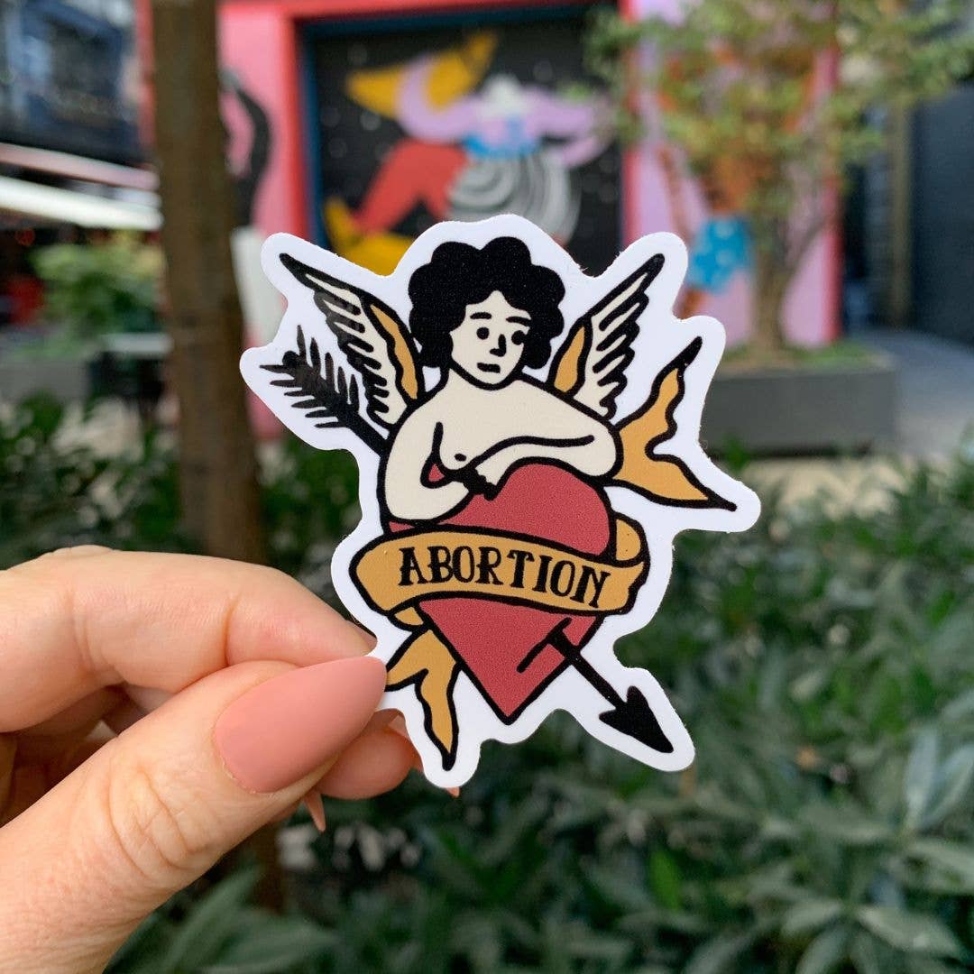GetBullish - Vente Autocollant - Autocollant Ange de l'Avortement avec Flèche de Cupidon Cœur Pro-Choix2