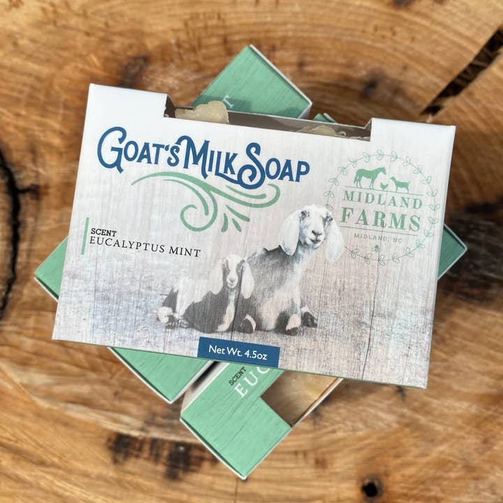 Eucalyptus Mint Goat Milk Soap for wholesale by Midland Farms Goat Milk Soap