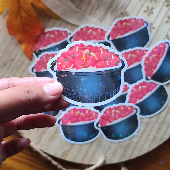 Nan's Desk LLC - Wholesale Sticker - Poke bowl holographic glitter sticker