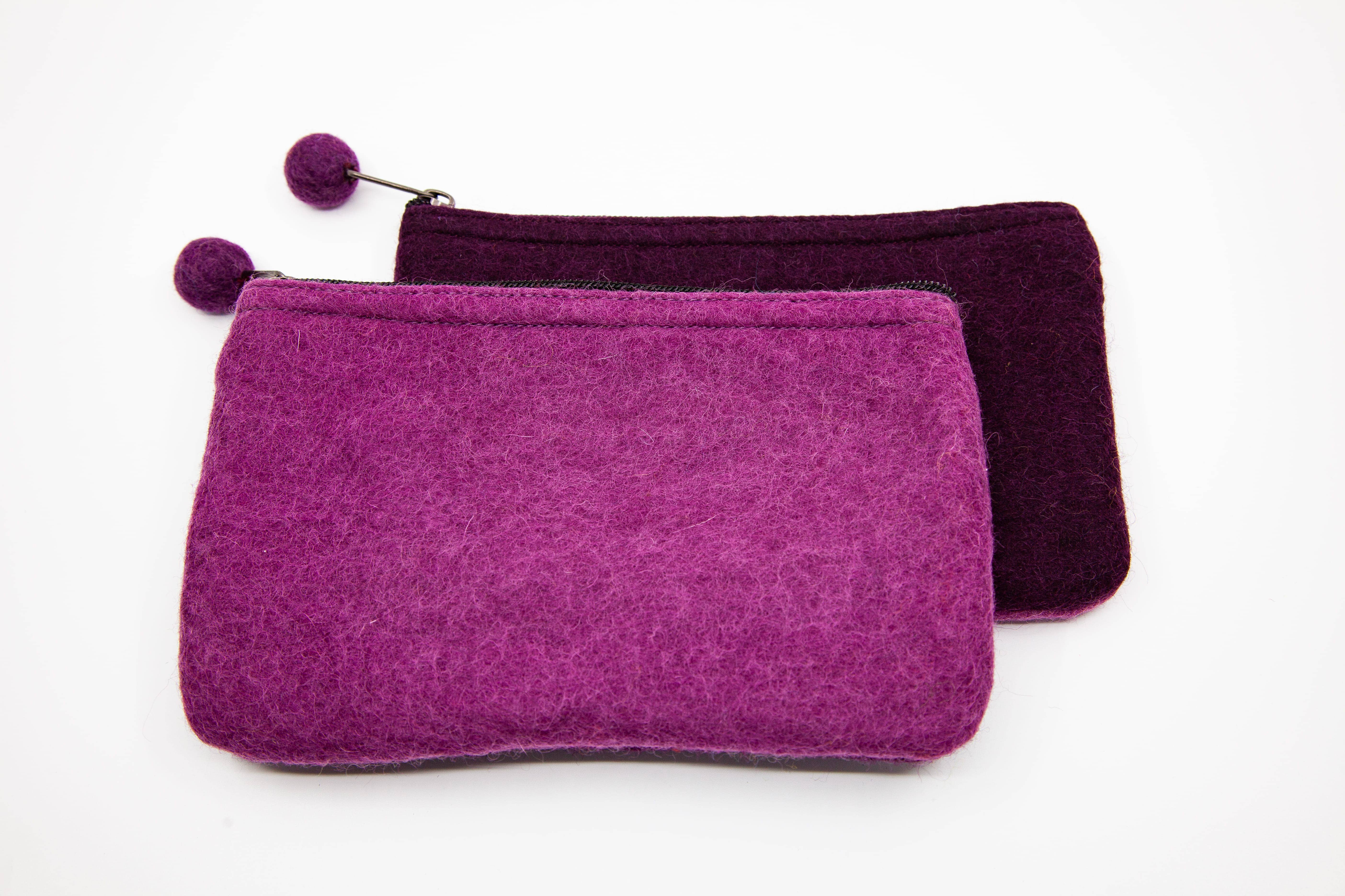 Fibres of Life - Wool & Felt - Wholesale Pouch - Women's - 2-Tone Medium Organizer Pouch | Felt Zip Pouch | Makeup Bag4