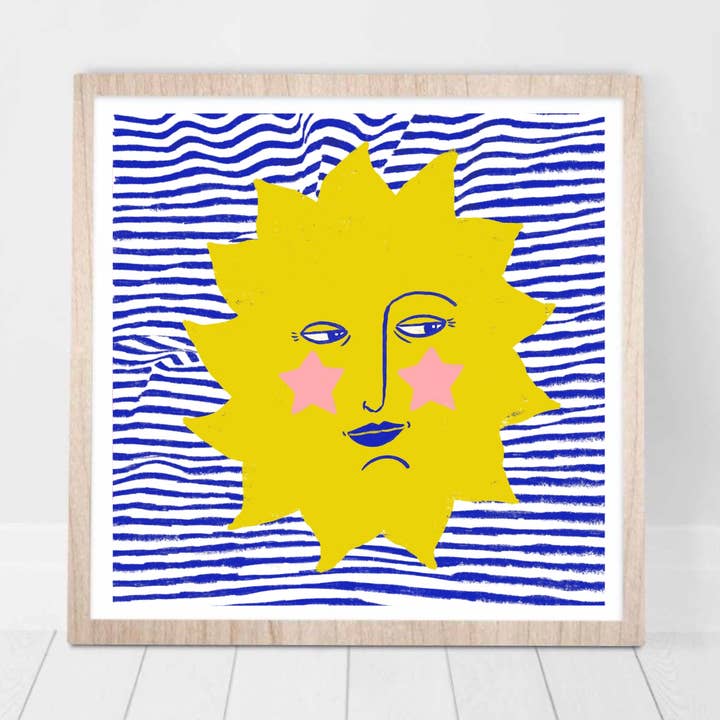 Carole Hillman – Impressão artística por atacado – Ilustração Sunshine Quadrado 20x20 cm0