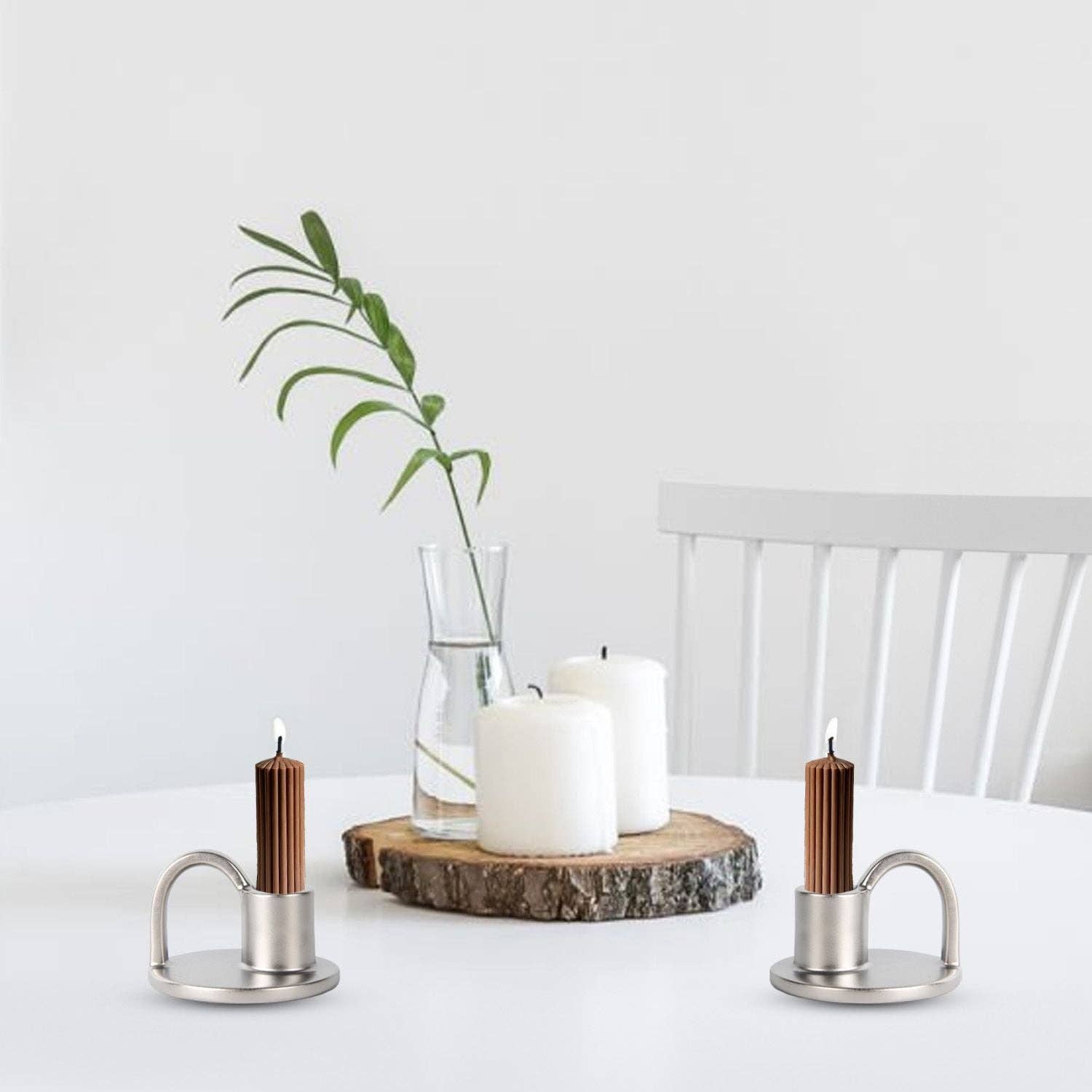 Aria Home – wholesale Candle holder – Set of Two Elise Short Taper Candlesticks-Rustic-Earthy-Boho-Chic-21