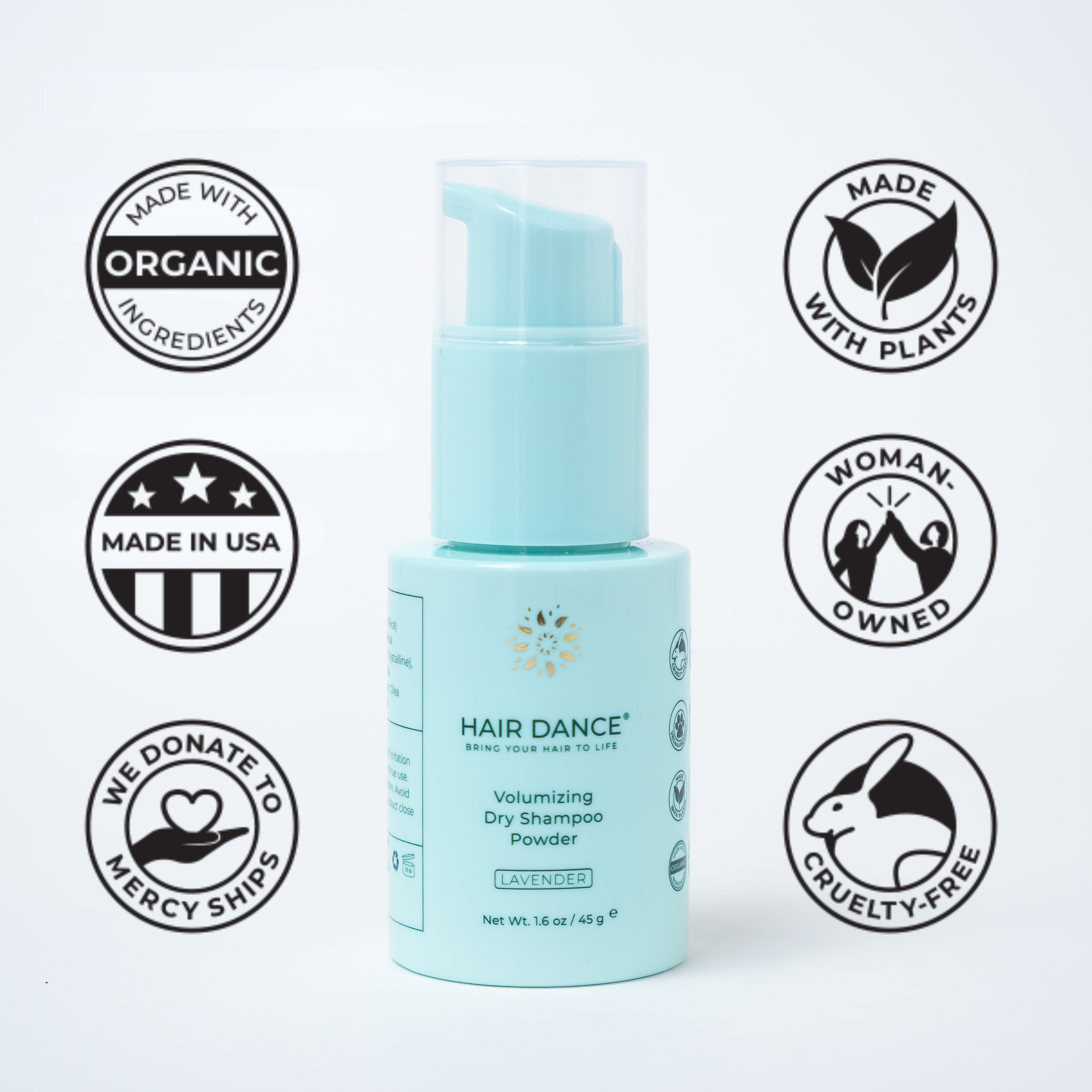 Hair Dance - Wholesale Dry Shampoo - Non-Aerosol Volumizing Dry Shampoo Powder - Organic - USA10