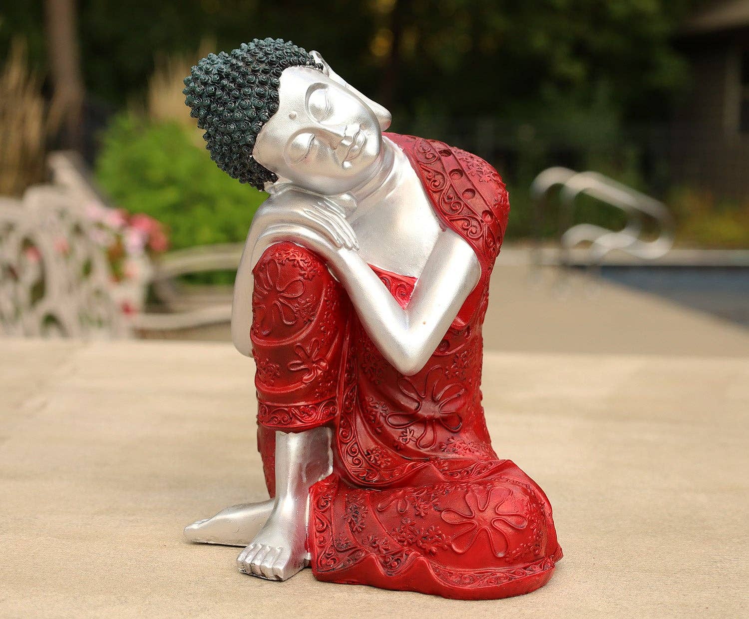 Lungta Imports - Wholesale Sculpture - Napping Buddha Statue Asian Art Decor Cold Cast10