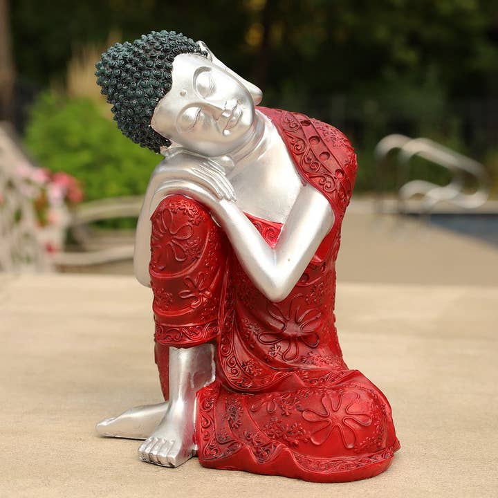 Lungta Imports - Wholesale Sculpture - Napping Buddha Statue Asian Art Decor Cold Cast10