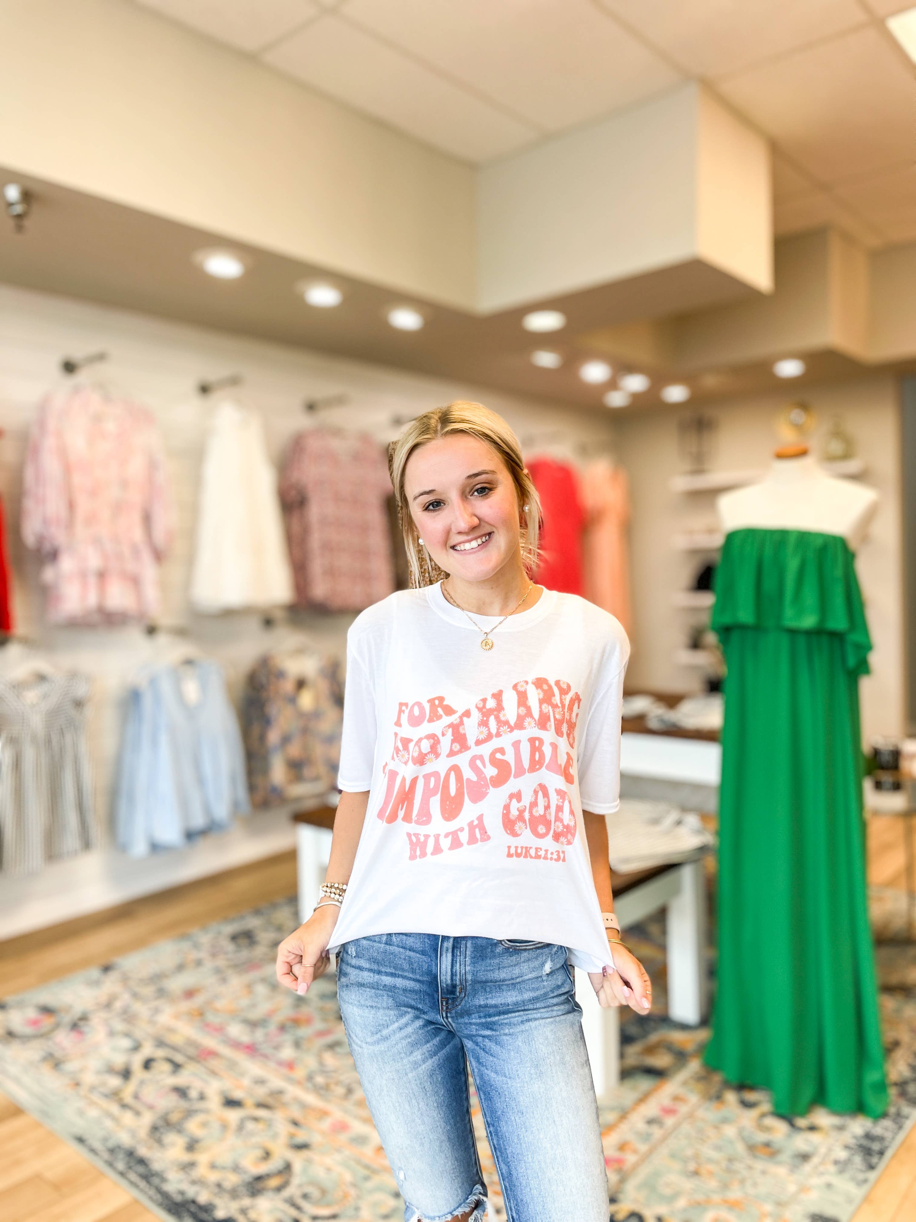 South + Main - Wholesale Screen Printed T-Shirt - Women's - Nothing is Impossible0