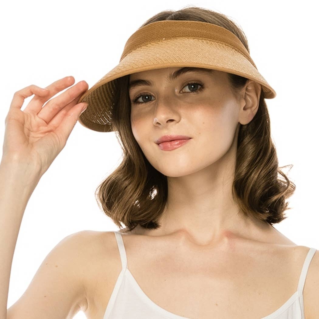 Bella Betty - Vente Visière – femme - Chapeau pare-soleil en paille structuré avec bande ajustable extensible3