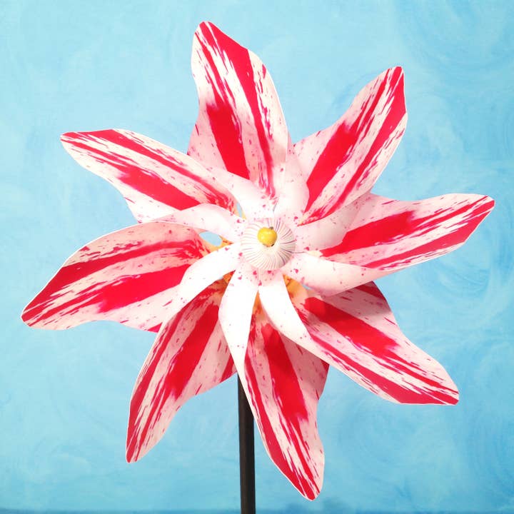 Ventilador de molino de viento giratorio de molinete rosa a rayas para venta al por mayor de Paper Arboretum