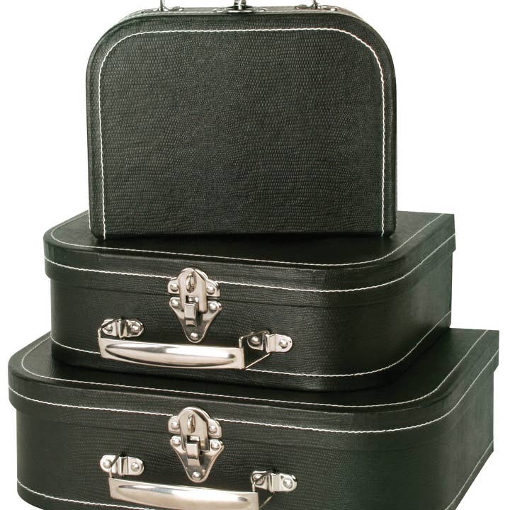 Suitcase Set of 3 Textured Paperboard for wholesale by WALD IMPORTS
