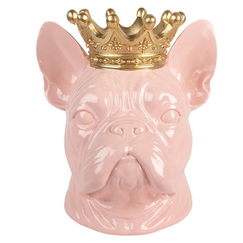 Clayre & Eef - Wholesale Decorative Figurine - Decorative Figurine Dog 19x16x20 cm Pink Plastic0