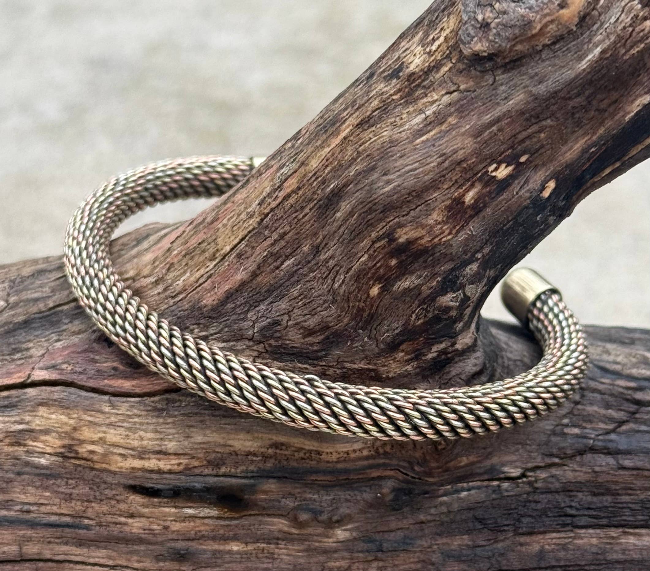 Lungta Imports - Wholesale Cuff Bracelet - Pure Copper Twisted Open Back Bracelet for Women and Men 7