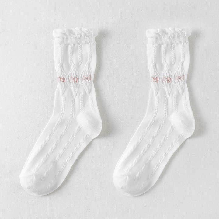 Funkyrel® Atzbranding Limited – Engroshandel Strømper - Dame – Rufia - hvide strømper med rullede kanter til kvinder5