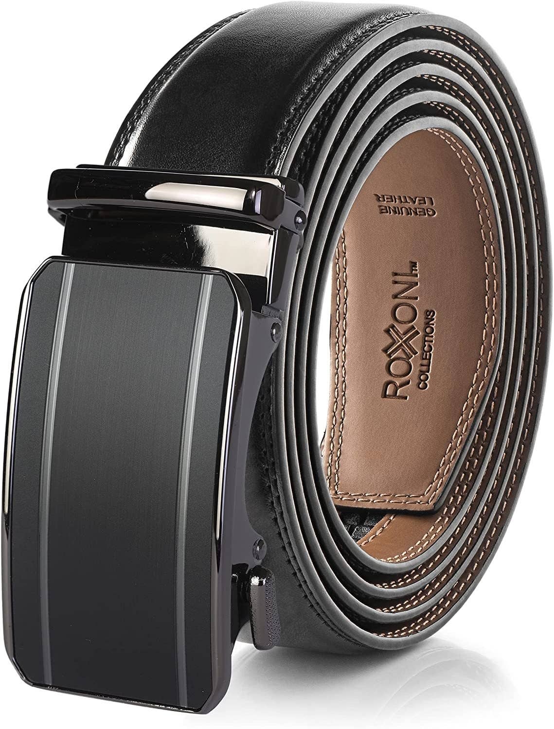 Roxoni - Wholesale Belt - Men's - Men’s Genuine Leather Ratchet Belt with Automatic Buckle5