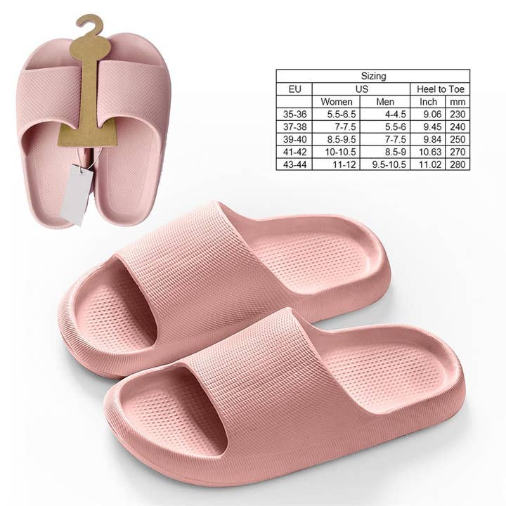 Bodico - Wholesale Sandals - Unisex - Bodico Adult Basic Plush Slides, 5 Sizes, 5 Colors