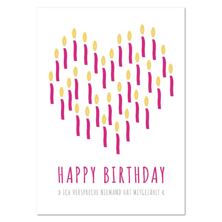 Postcard “Counted” birthday card for wholesale by Rabenmütter Verlag UG