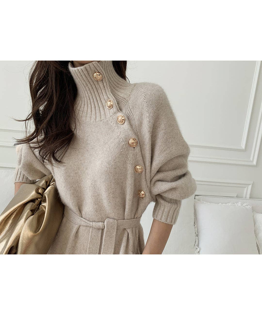 Marayn - Wholesale Dress - Women's - KoreanJapanese Knit Dress Chic Slimming and Versatile5