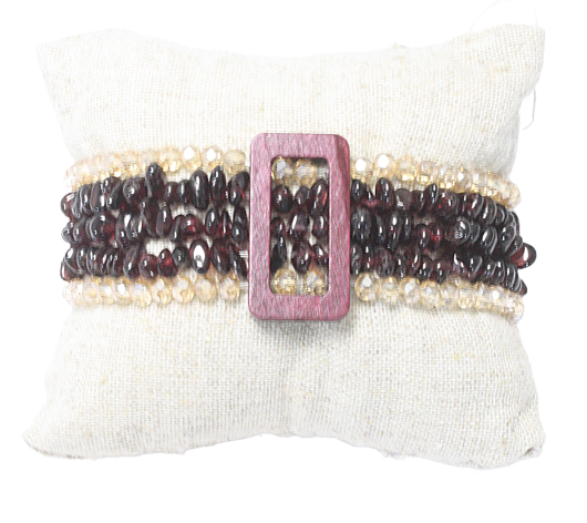 Ciao Bella Jewelry Inc - Vendita all'ingrosso Bracciale con perline - Braccialetto elasticizzato con pietre preziose rettangolari multifilo9