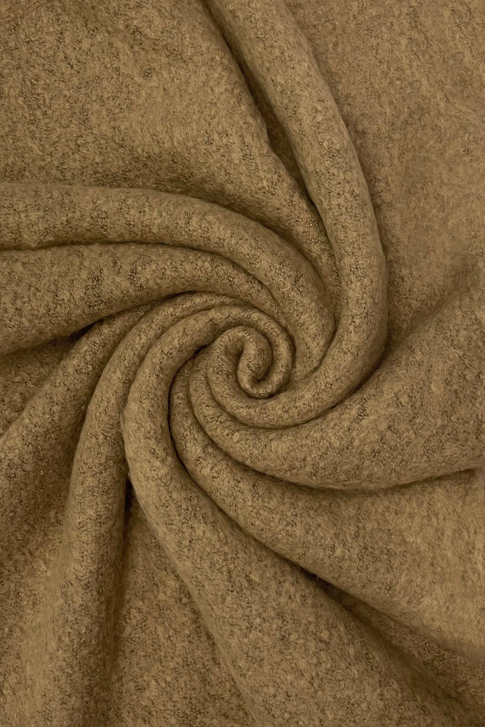 Fashion Scarf World - Wholesale Scarf - Women's - Plain Boucle Diagonal Edge Wool Scarf30