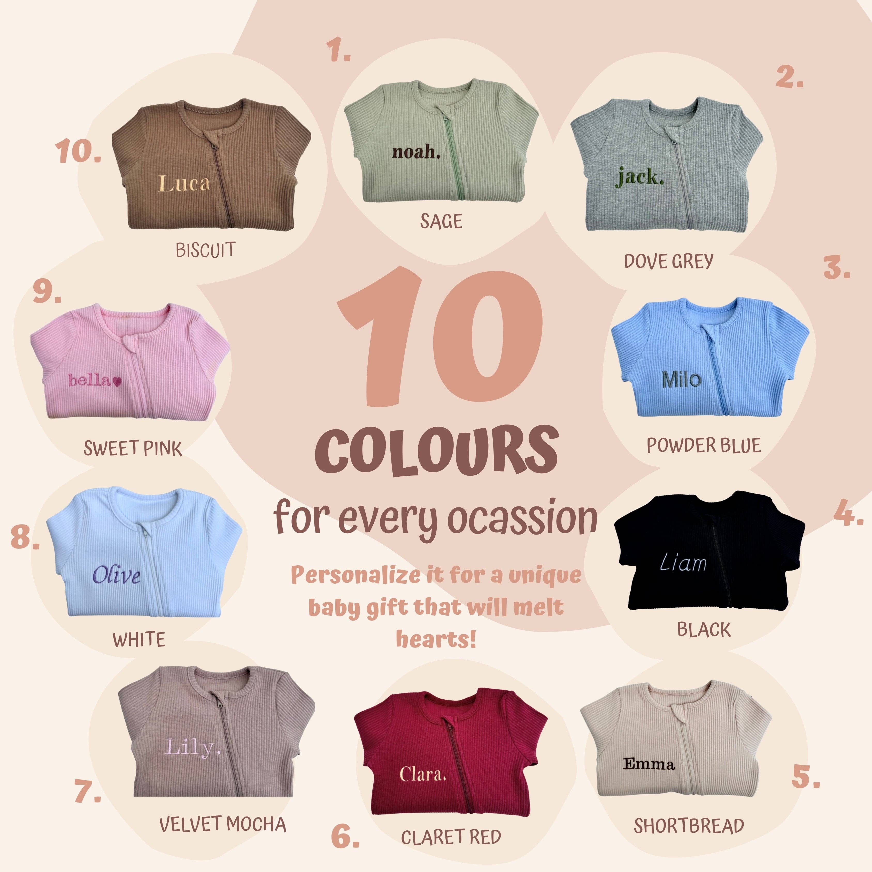 DreamBuy - Wholesale Sleepsuit - Baby - Safari Theme Personalised Zip Romper2