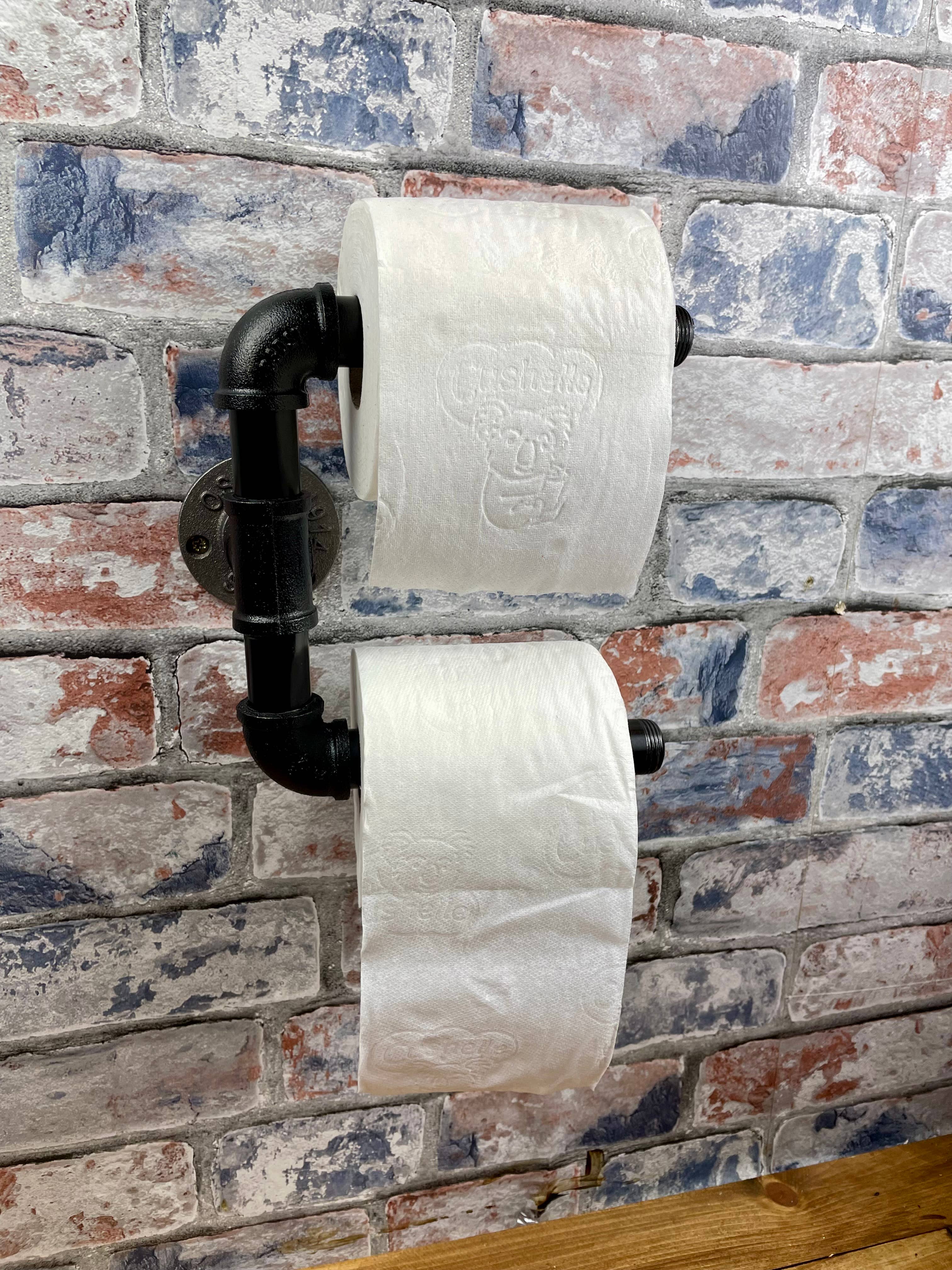 Fandomonium – Großhandel Toilettenpapierhalter – Industrieller Stil Rohrleitung Stahl Doppel Toilettenpapierhalter1