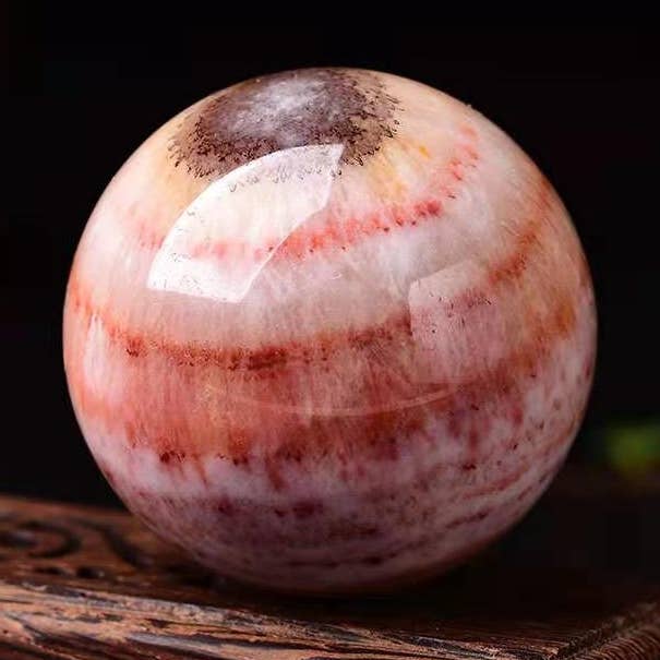 Moon Rituals - Wholesale Spiritual stone/crystal - Dali Jasper Sphere - Natural Rhodochrosite Crystal Ball, Healing Stone, Meditation Decor, Chakra Stone, Reiki Energy0