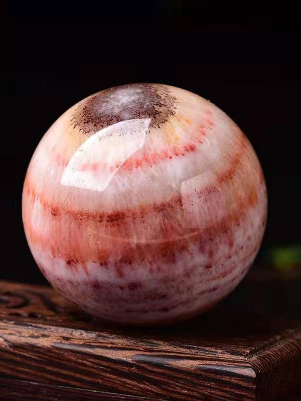 Dali Jasper Sphere - Natural Rhodochrosite Crystal Ball, Healing Stone, Meditation Decor, Chakra Stone, Reiki Energy for wholesale by Moon Rituals