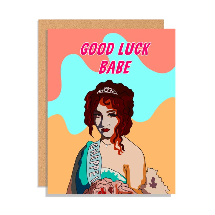 Good Luck Babe Greeting Card for wholesale by Paper Rings Press