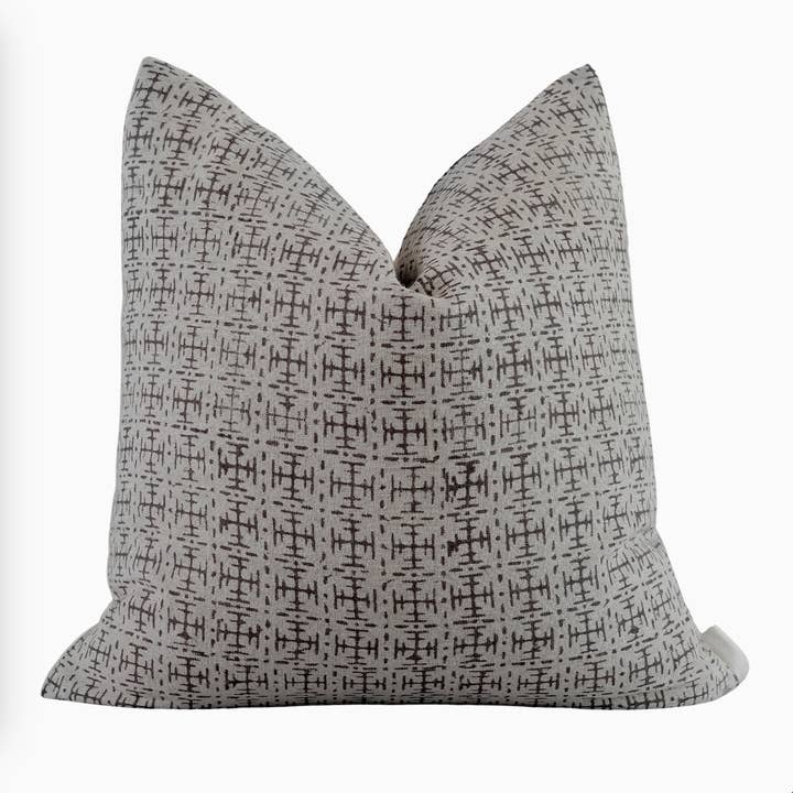 Handmade Beige Brown Hand Block Print Pillow Cover – Neutral for wholesale by RuffledThread