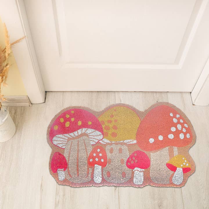 Multi Mushroom Shape Coir Door Mat for wholesale on Faire1