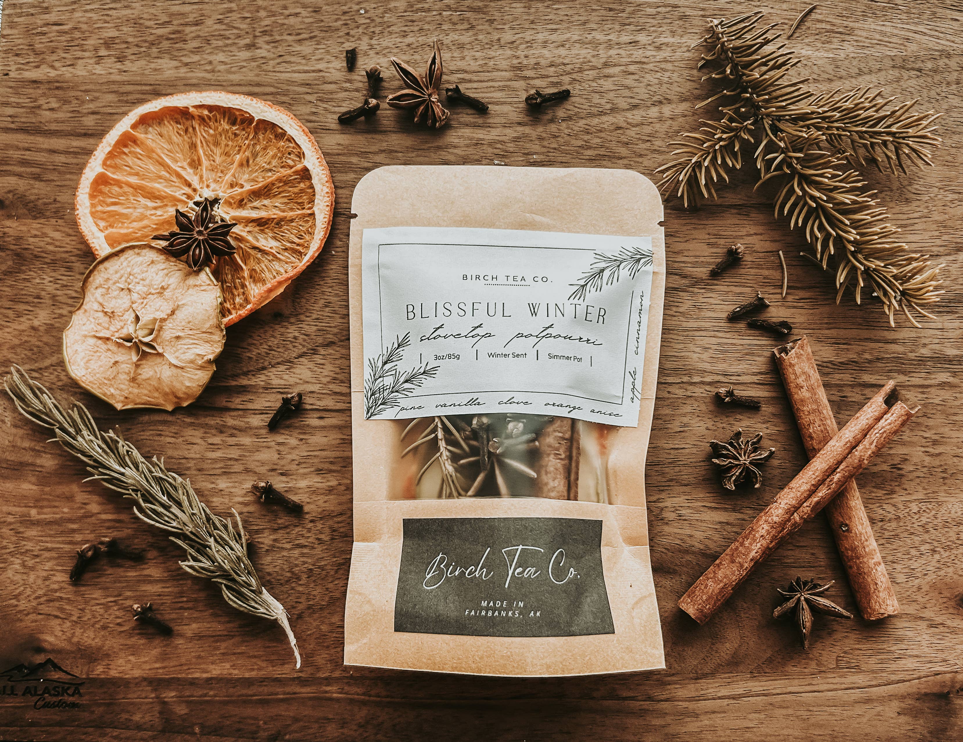 Birch Tea Co. – Pot-pourri por atacado – Kit de Potpourri Blissful Winter para Fogão - Fragrância nostálgica8