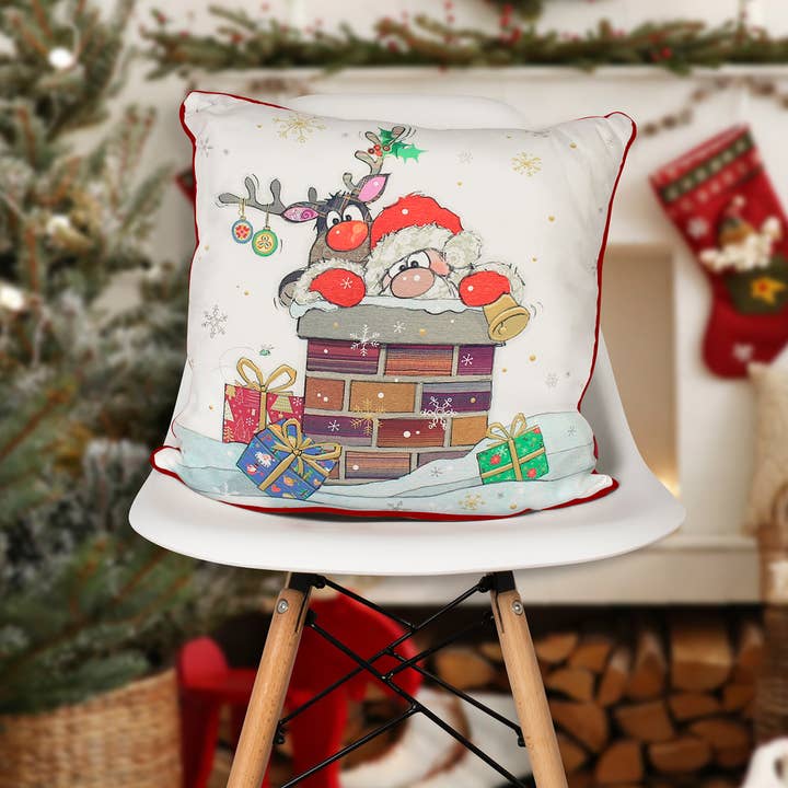 Almofada Natal Bug Art Santa por atacado de Joe Davies