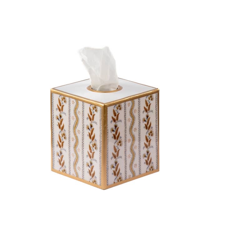 Emma Stripe Enameled Tissue Box Cover for wholesale by Jaye's Studio
