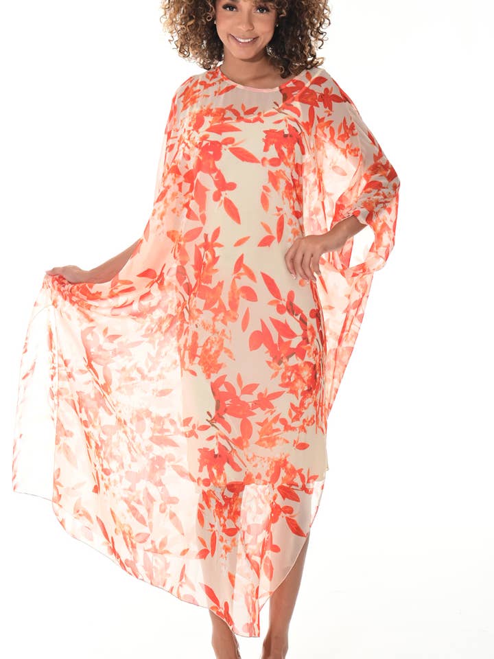 Doorschijnende kaftan oversized maxi-jurk voor dames Dolman SLV-A-LSB421 voor wholesale door Azucar & Bohio